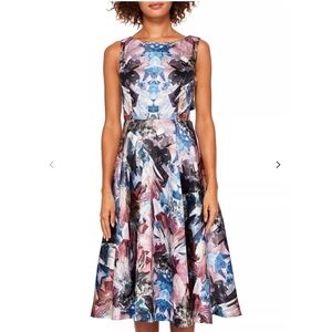 Ted Baker Louwisa Mirrored Minerals Cut Out Midi Dress, Mid Grey